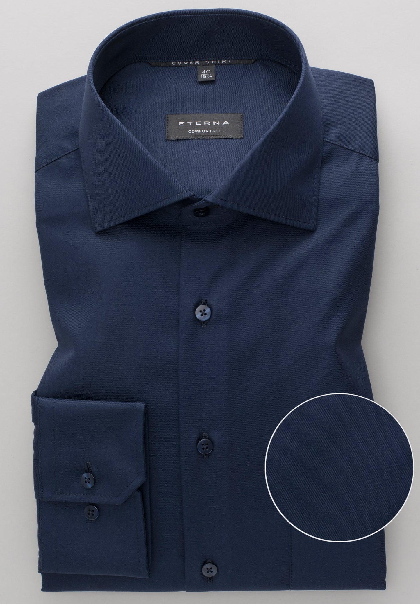 ETERNA LANGARM HEMD COMFORT FIT COVER SHIRT TWILL MARINE