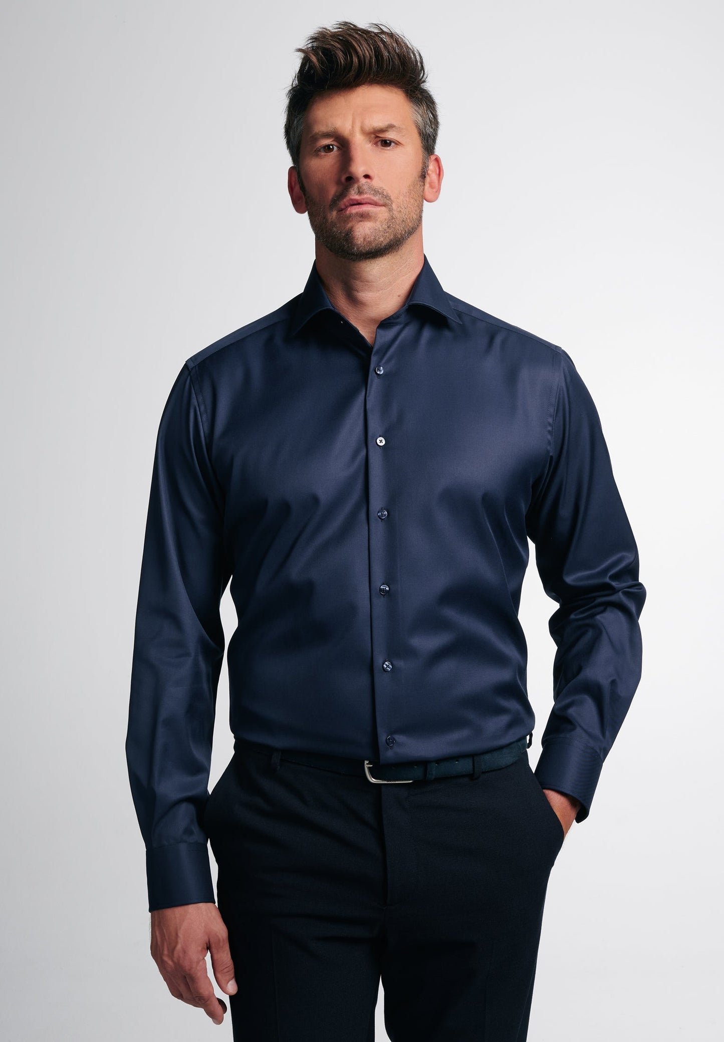 ETERNA LANGARM HEMD MODERN FIT COVER SHIRT BLAU
