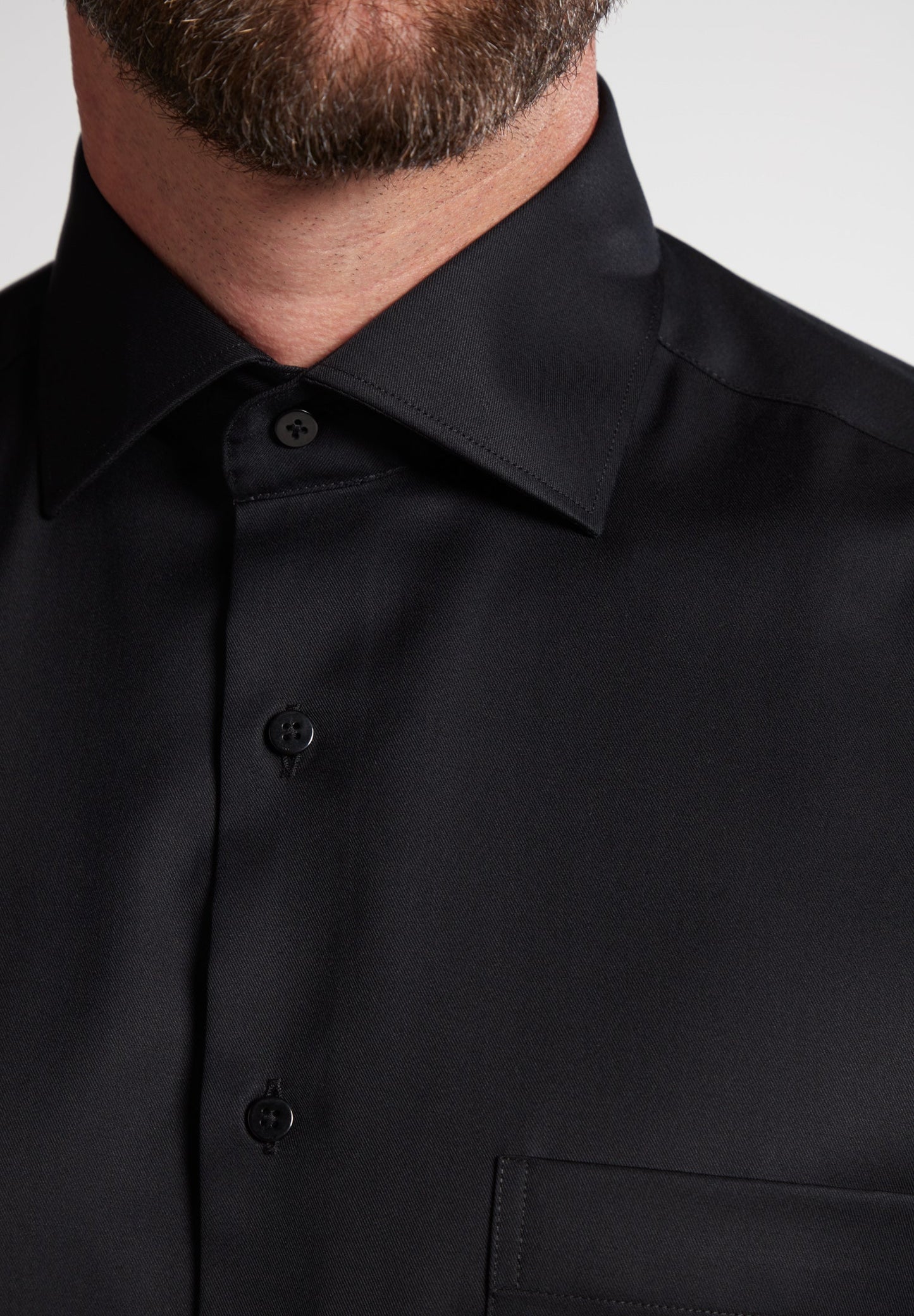 ETERNA LANGARM HEMD COMFORT FIT COVER SHIRT TWILL SCHWARZ