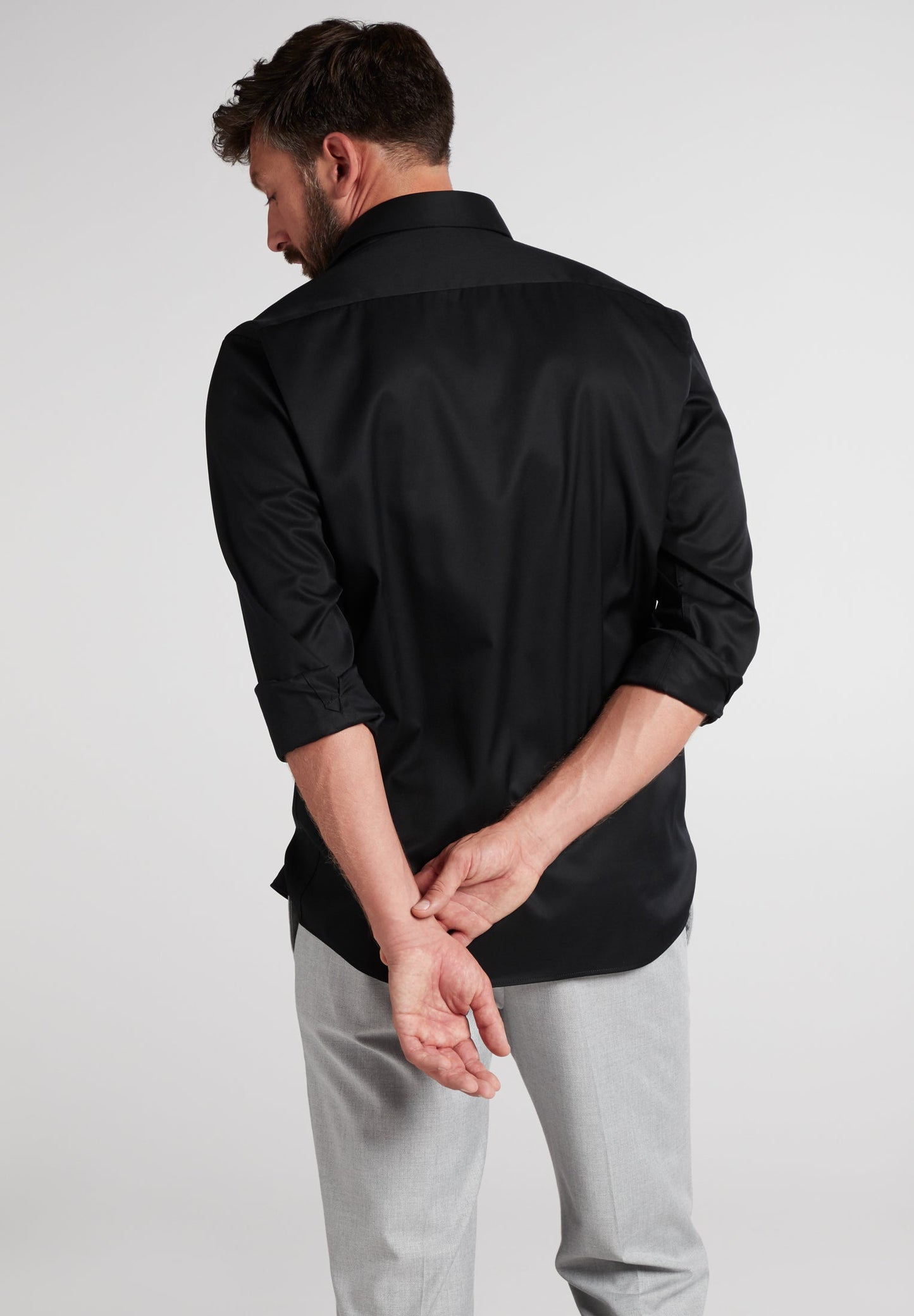 ETERNA LANGARM HEMD MODERN FIT COVER SHIRT SCHWARZ