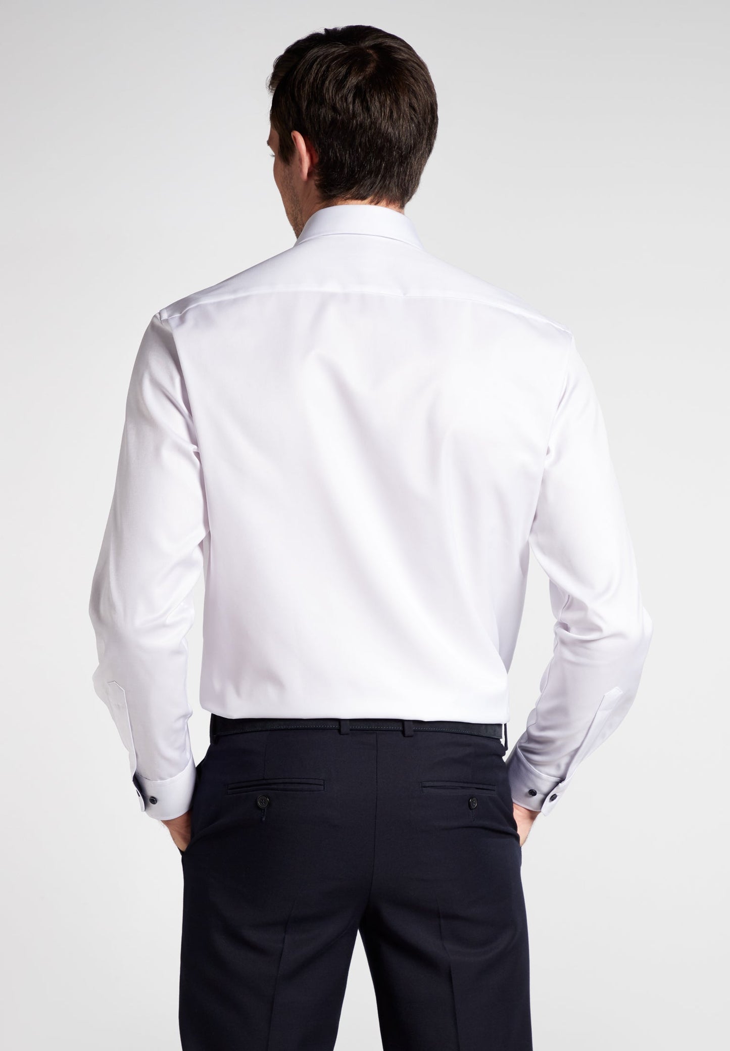 ETERNA LANGARM HEMD COMFORT FIT COVER SHIRT TWILL WEISS MIT PATCHUNG