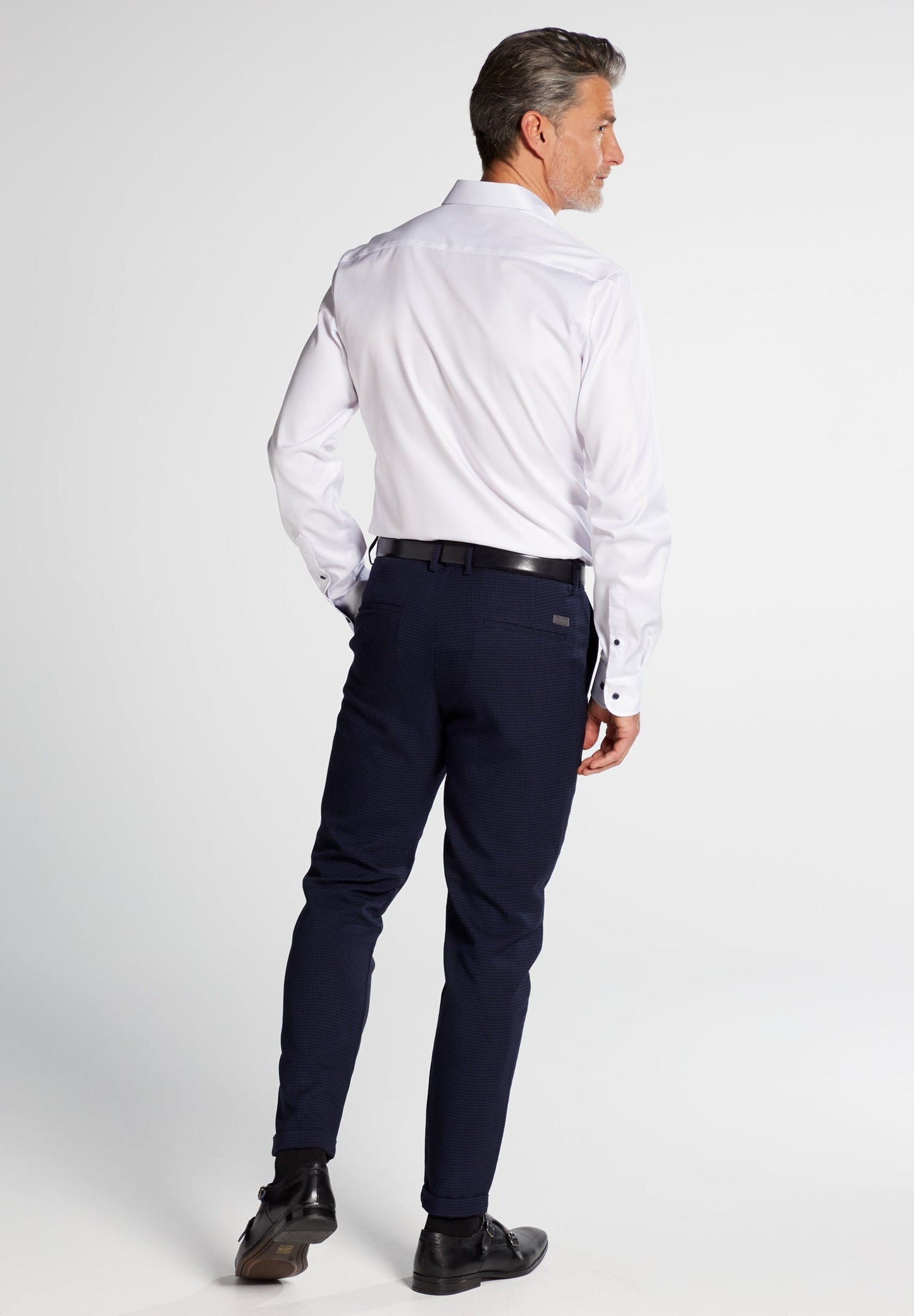 ETERNA LANGARM HEMD SLIM FIT COVER SHIRT TWILL WEISS MIT PATCHUNG