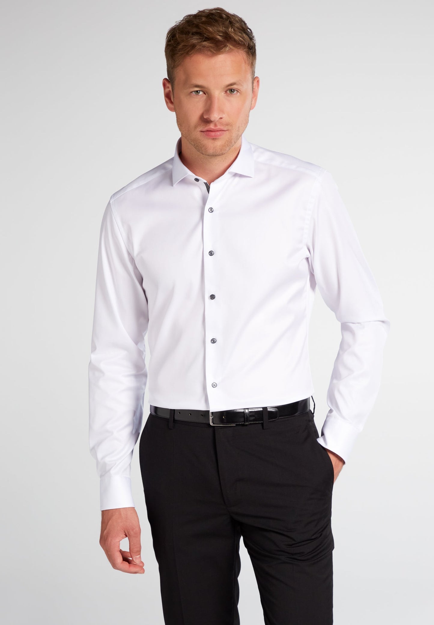 ETERNA LANGARM HEMD SLIM FIT COVER SHIRT TWILL WEISS