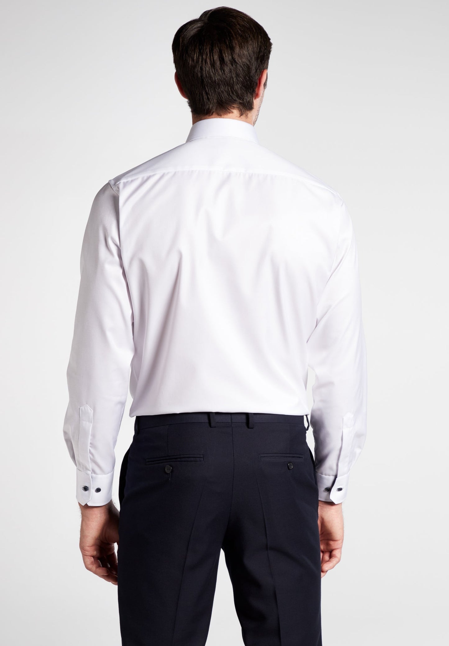 ETERNA LANGARM HEMD MODERN FIT COVER SHIRT TWILL WEISS MIT PATCHUNG