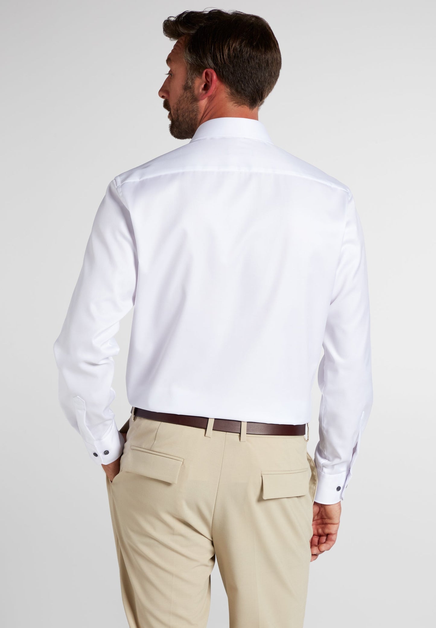 ETERNA LANGARM HEMD MODERN FIT COVER SHIRT TWILL WEISS