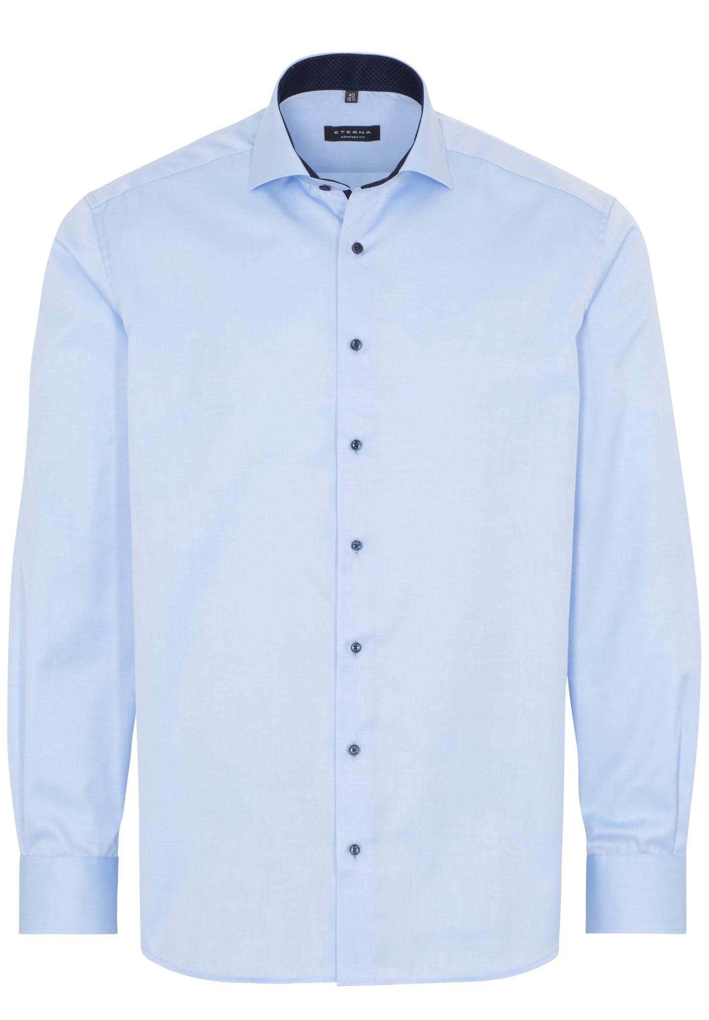 ETERNA LANGARM HEMD COMFORT FIT COVER SHIRT TWILL HELLBLAU MIT PATCHUNG