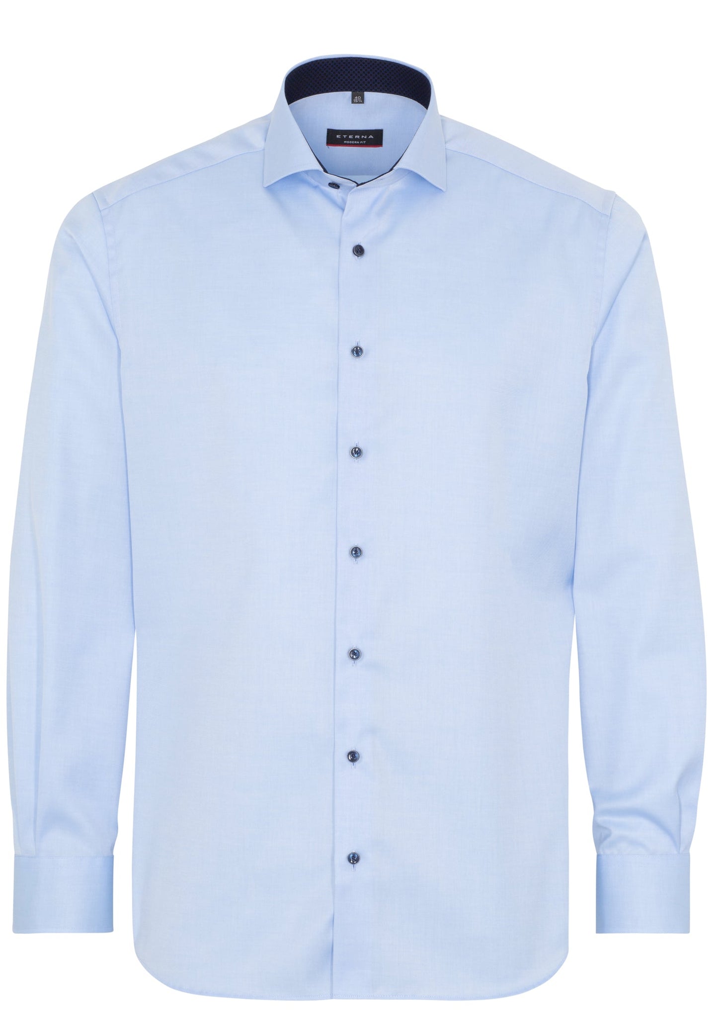 ETERNA LANGARM HEMD MODERN FIT COVER SHIRT TWILL HELLBLAU MIT PATCHUNG