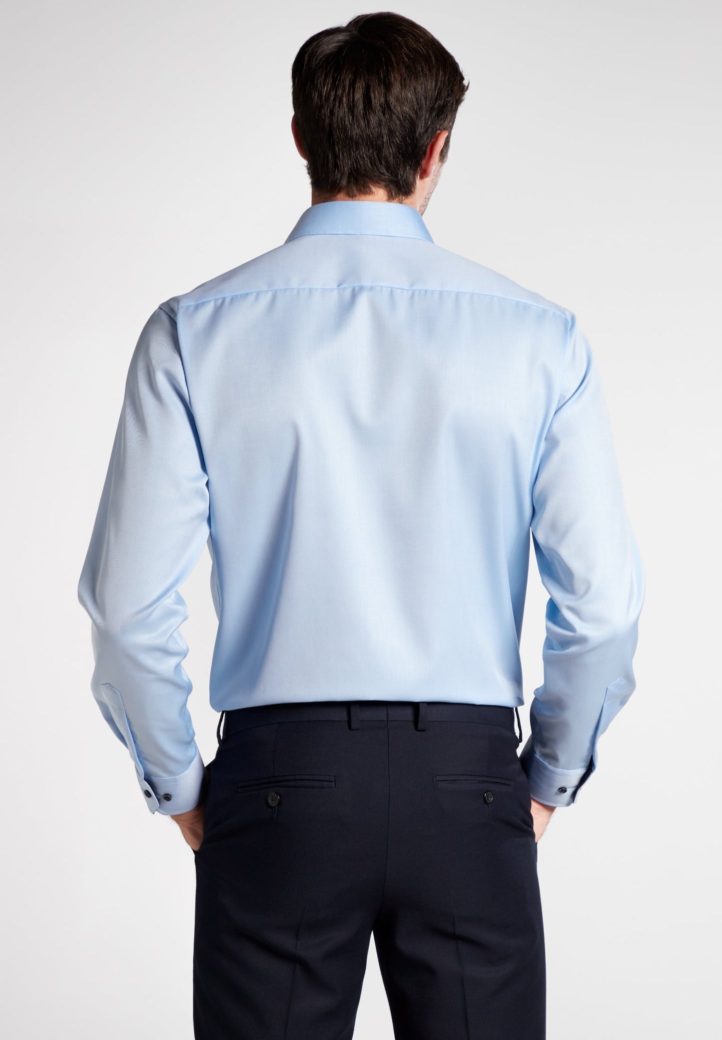 ETERNA LANGARM HEMD MODERN FIT COVER SHIRT TWILL HELLBLAU MIT PATCHUNG