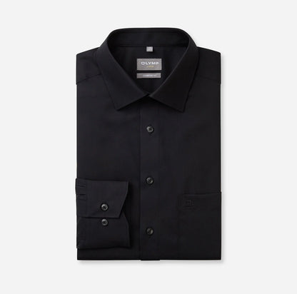 OLYMP LUXOR COMFORT FIT UNI LANGARM HEMD SCHWARZ
