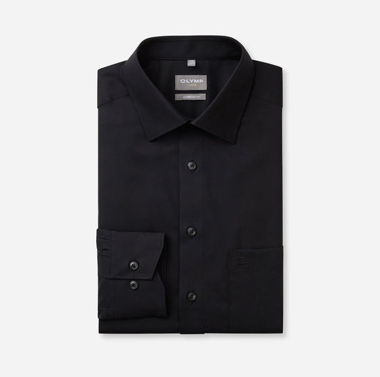 OLYMP LUXOR COMFORT FIT UNI LANGARM HEMD SCHWARZ