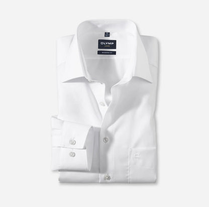 OLYMP LUXOR MODERN FIT UNI LANGARM HEMD WEISS