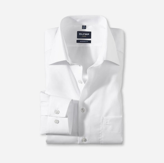 OLYMP LUXOR MODERN FIT UNI LANGARM HEMD WEISS
