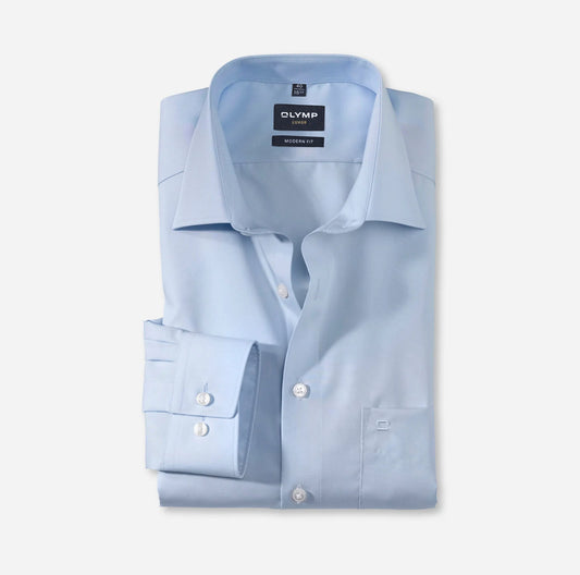 OLYMP UNI LANGARM HEMD MODERN FIT HELLBLAU