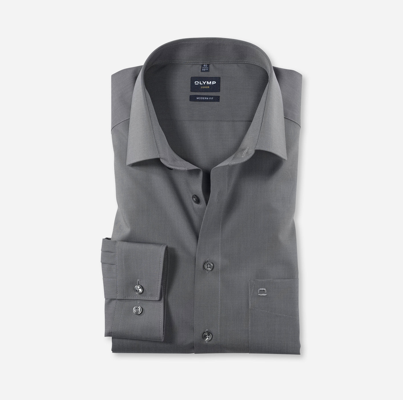 OLYMP FIL Á FIL LANGARM HEMD MODERN FIT MITTELGRAU