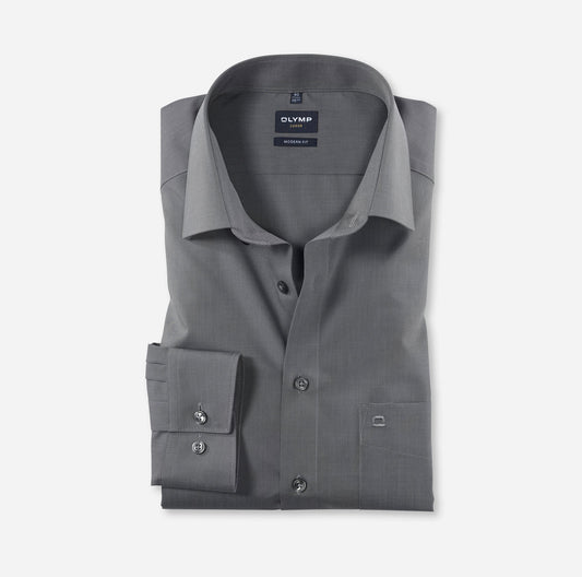OLYMP FIL Á FIL LANGARM HEMD MODERN FIT MITTELGRAU