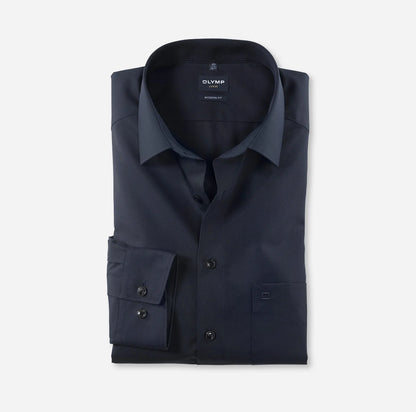 OLYMP FIL Á FIL LANGARM HEMD MODERN FIT INDIGO