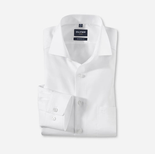 OLYMP LUXOR MODERN FIT UNI LANGARM HEMD WEISS