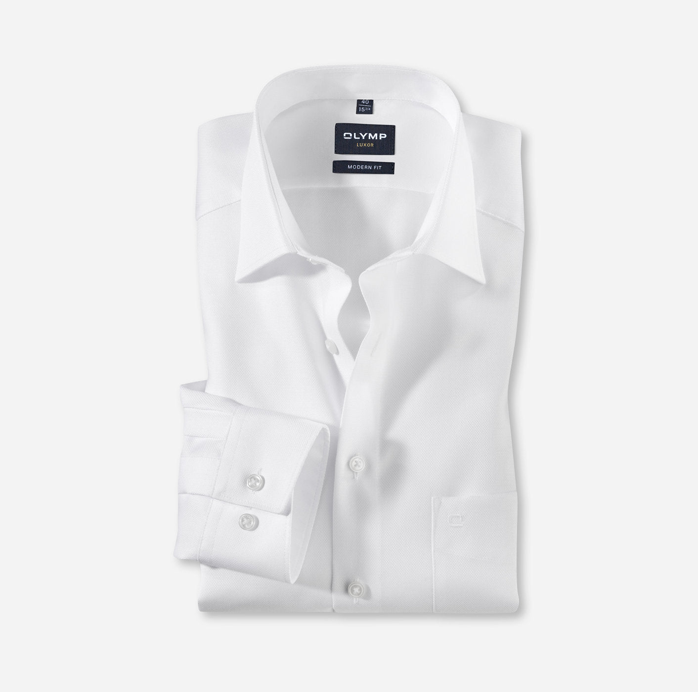 OLYMP NATTÉ LANGARM HEMD MODERN FIT WEISS