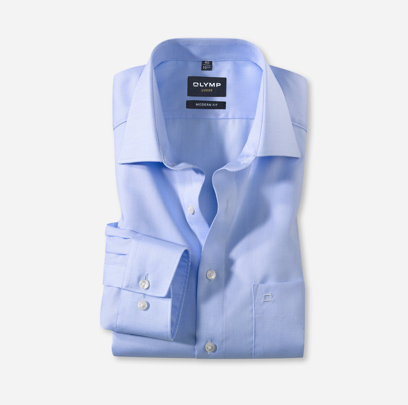 OLYMP NATTÉ LANGARM HEMD MODERN FIT HELLBLAU