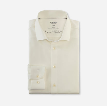 OLYMP LEVEL FIVE BODY FIT TWILL LANGARM HEMD HELLBEIGE