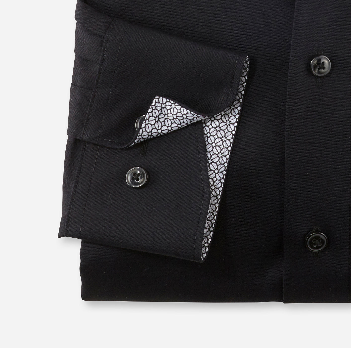 OLYMP LUXOR MODERN FIT UNI LANGARM HEMD SCHWARZ MIT PATCHUNG
