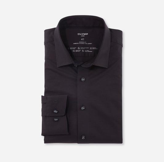 OLYMP JERSEY LANGARM HEMD MODERN FIT SCHWARZ