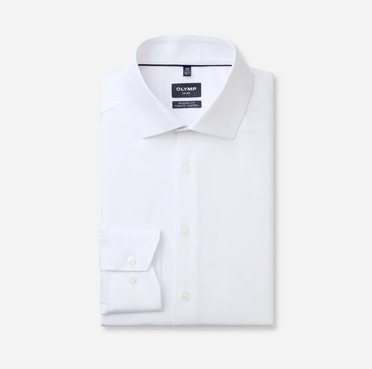 OLYMP TWILL LANGARM HEMD MODERN FIT WEISS