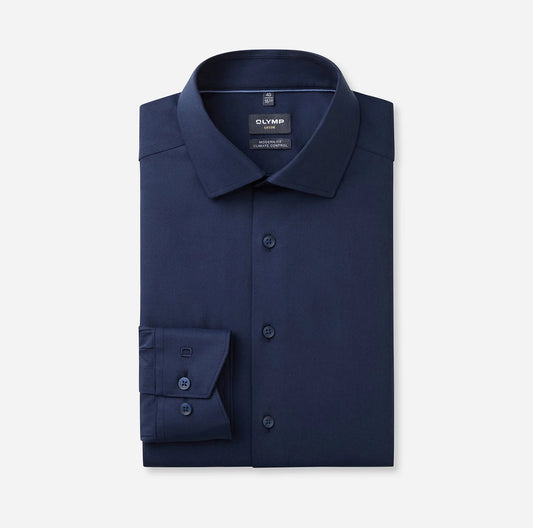 OLYMP TWILL LANGARM HEMD MODERN FIT MARINE