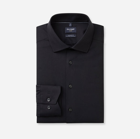 OLYMP TWILL LANGARM HEMD MODERN FIT SCHWARZ