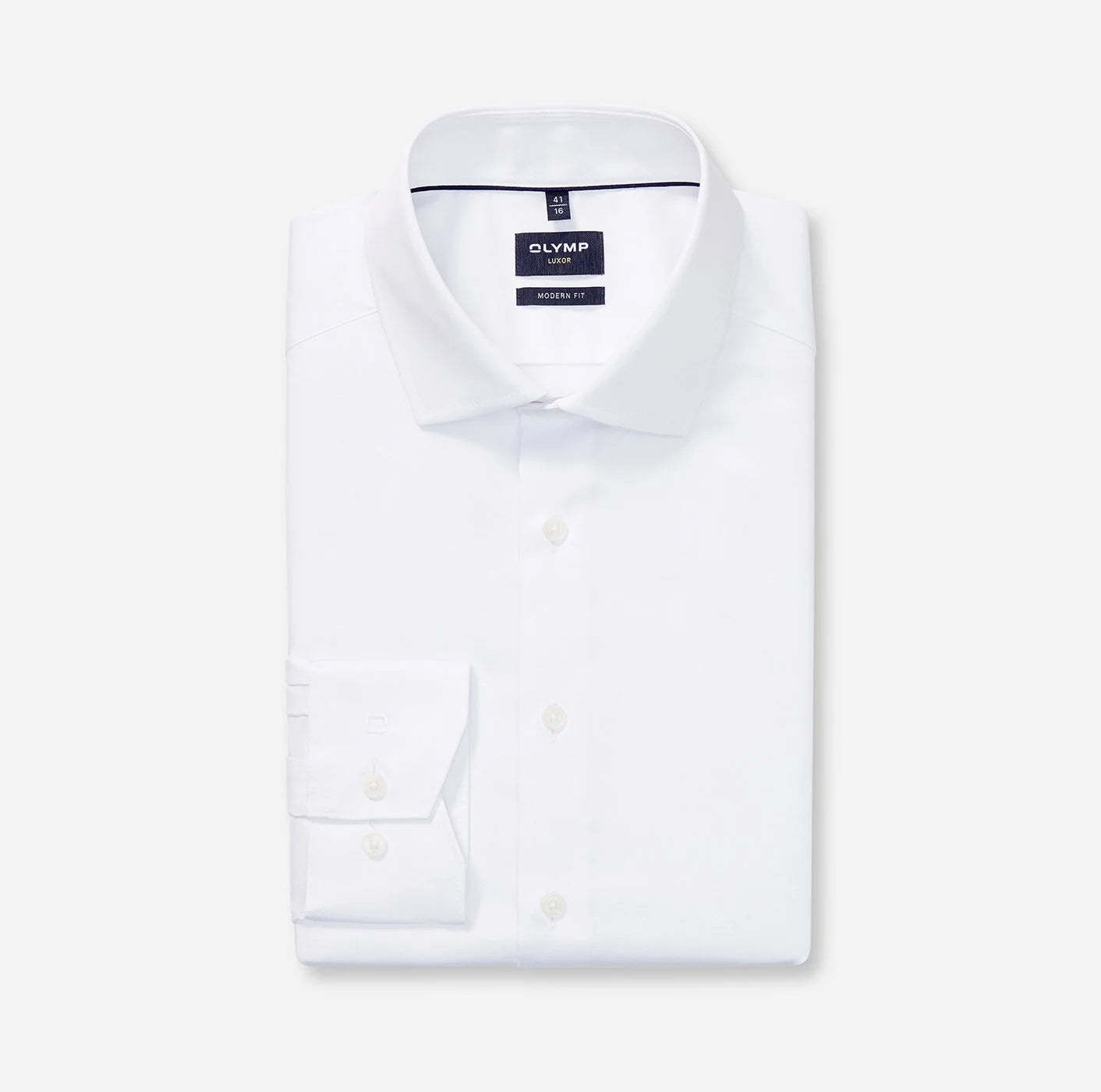 OLYMP SATIN LANGARM HEMD MODERN FIT WEISS