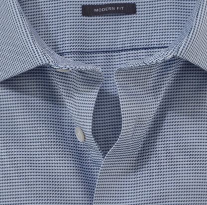 OLYMP LUXOR MODERN FIT FAUX UNI LANGARM HEMD BLAU