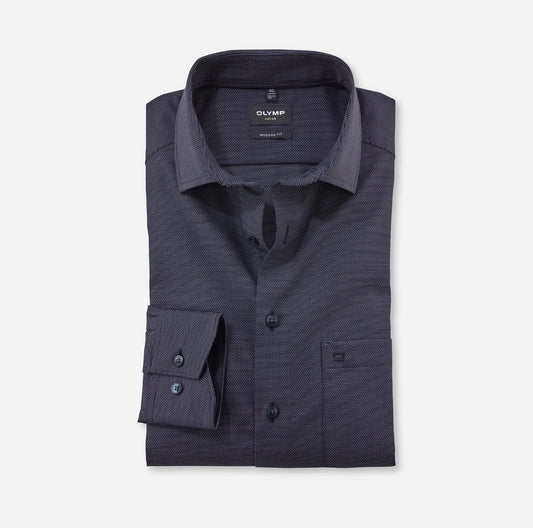 OLYMP LUXOR MODERN FIT FAUX UNI LANGARM HEMD MARINE