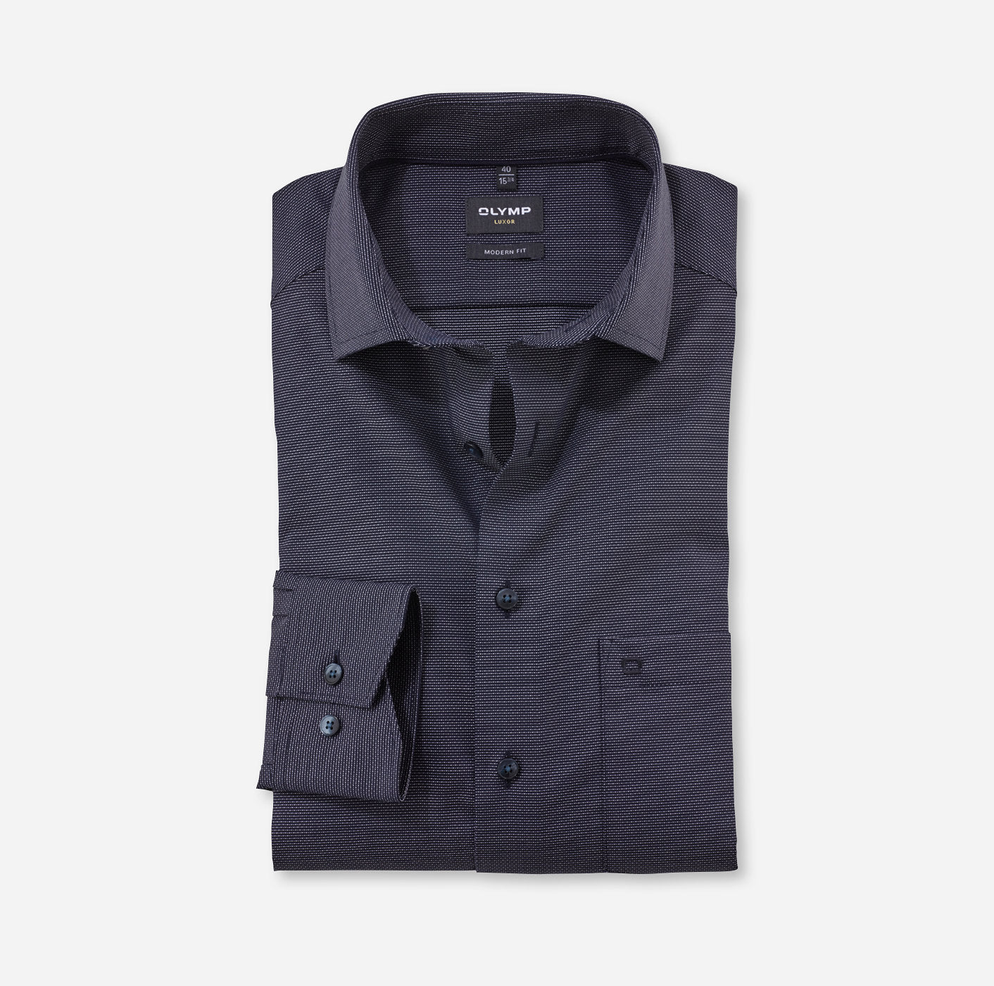 OLYMP LUXOR MODERN FIT FAUX UNI LANGARM HEMD BLAU