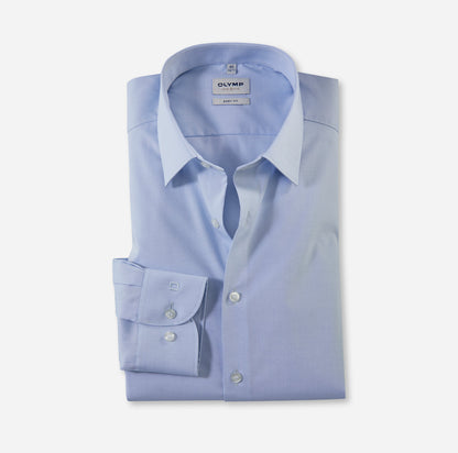 OLYMP LEVEL FIVE BODY FIT CHAMBRAY LANGARM HEMD HELLBLAU