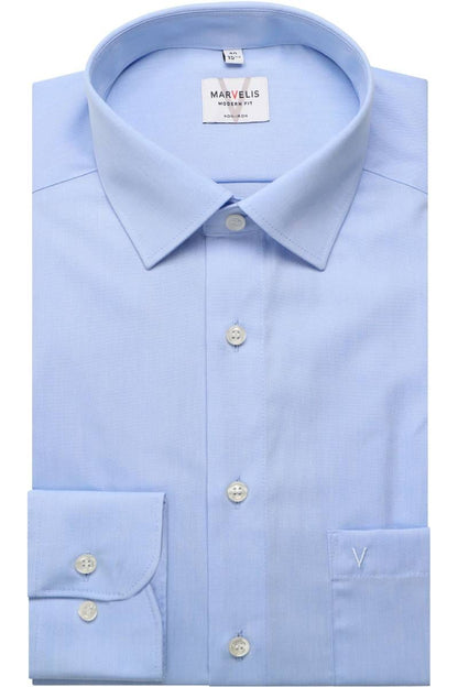 MARVELIS LANGARM HEMD MODERN FIT HELLBLAU EXTRA LANGER ARM