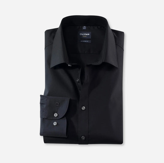 OLYMP UNI LANGARM HEMD MODERN FIT SCHWARZ