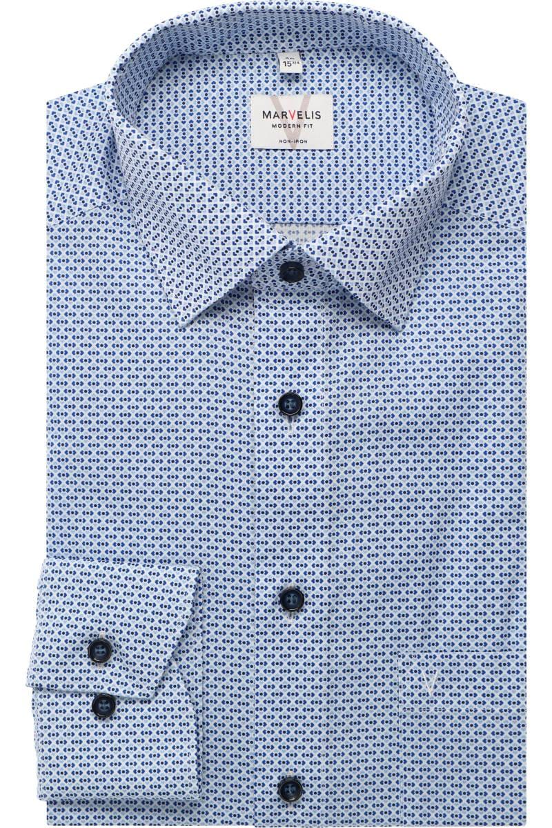MARVELIS LANGARM HEMD MODERN FIT HELLBLAU