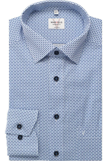 MARVELIS LANGARM HEMD MODERN FIT HELLBLAU