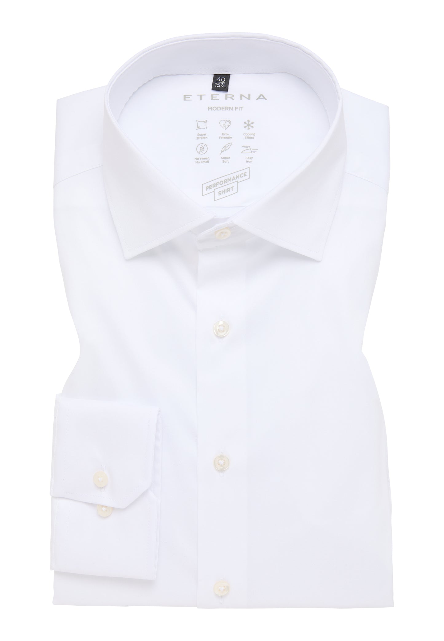 ETERNA LANGARM HEMD MODERN FIT PERFORMANCE SHIRT STRETCH WEISS