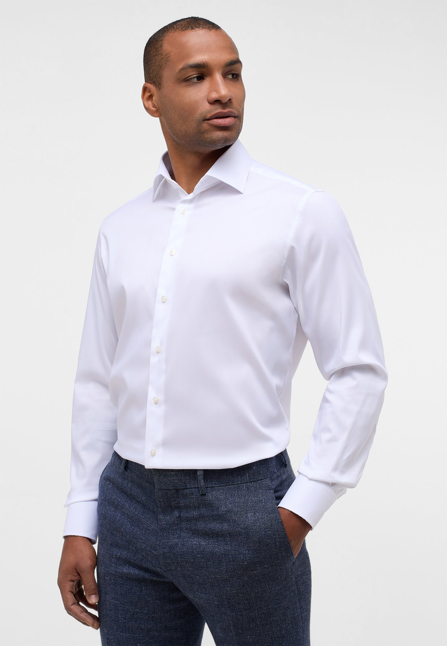 ETERNA LANGARM HEMD MODERN FIT PERFORMANCE SHIRT STRETCH WEISS