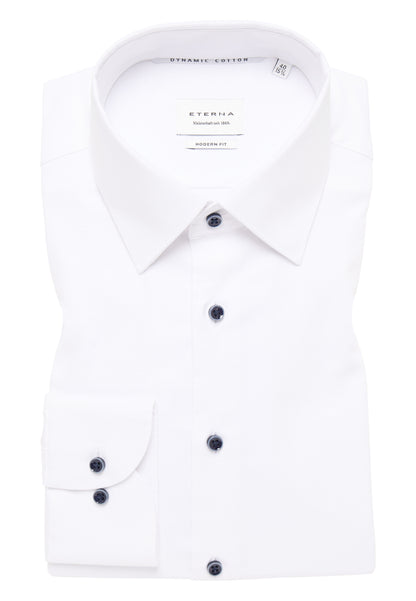 ETERNA LANGARM HEMD MODERN FIT DYNAMIC COTTON DOBBYDESIGN WEISS