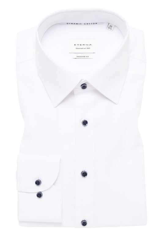 ETERNA LANGARM HEMD MODERN FIT DYNAMIC COTTON DOBBYDESIGN WEISS