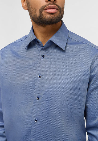 ETERNA LANGARM HEMD MODERN FIT DYNAMIC COTTON DOBBYDESIGN DUNKELBLAU