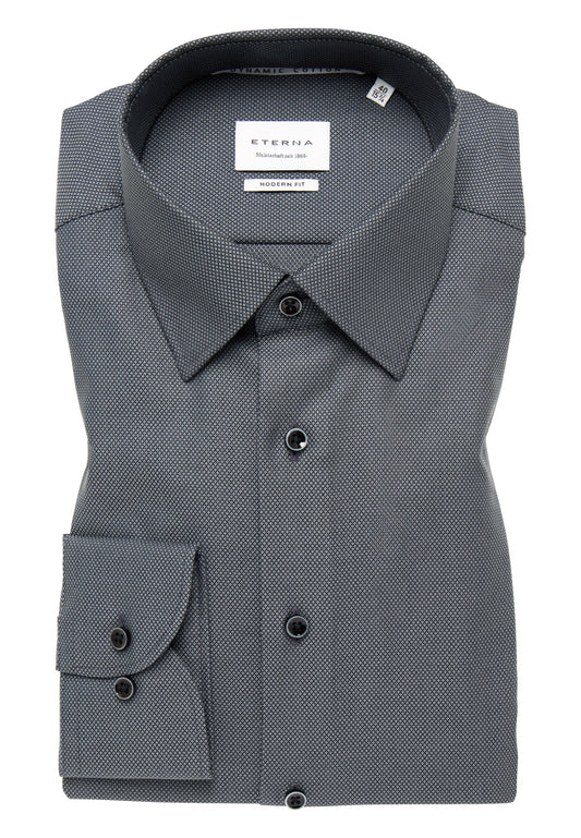 ETERNA LANGARM HEMD MODERN FIT DYNAMIC COTTON DOBBYDESIGN SCHWARZ
