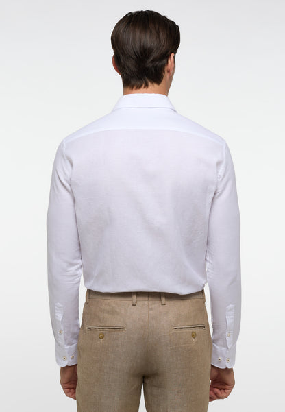 ETERNA LANGARM HEMD SLIM FIT LINEN SHIRT WEISS