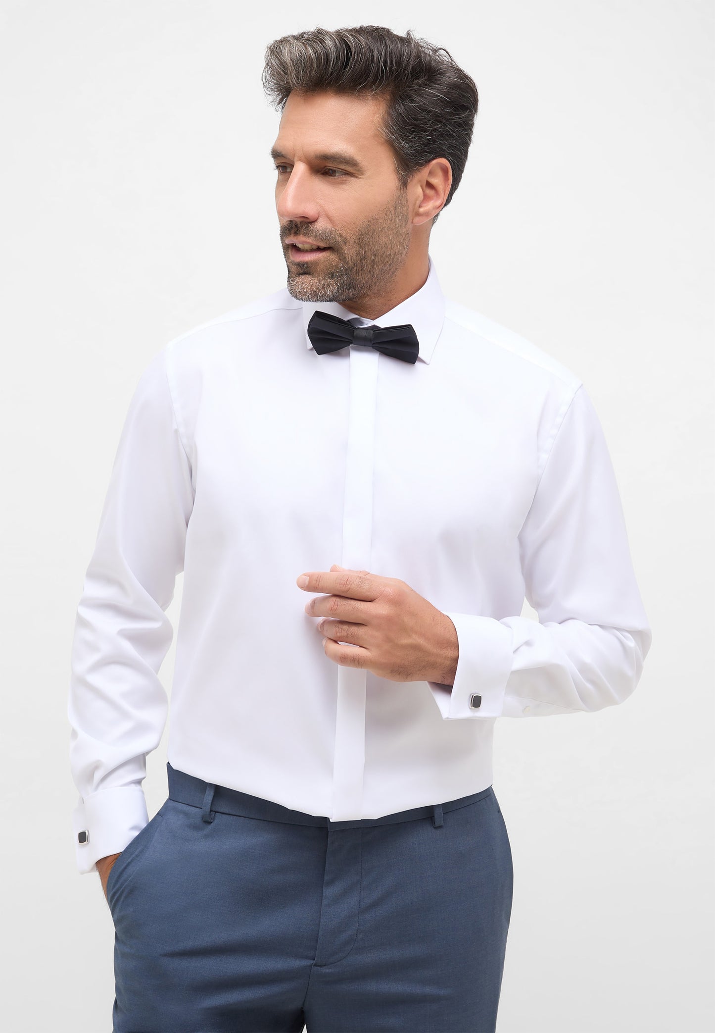 ETERNA LANGARM HEMD COMFORT FIT COVER SHIRT TWILL WEISS