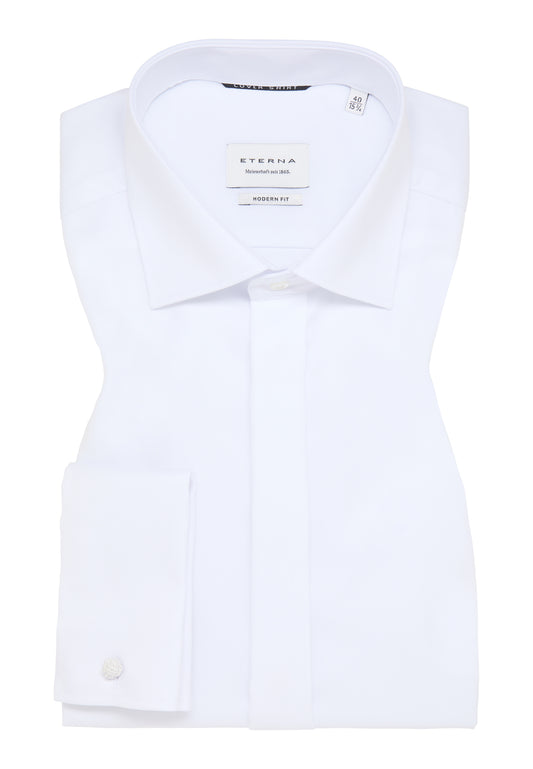 ETERNA LANGARM HEMD MODERN FIT COVER SHIRT TWILL WEISS