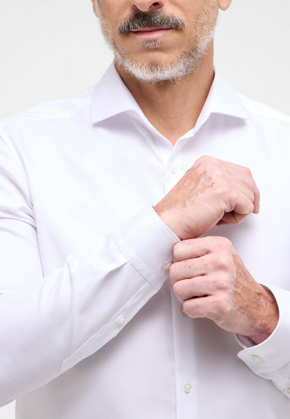 ETERNA LANGARM HEMD SUPER SLIM COVER SHIRT TWILL WEISS