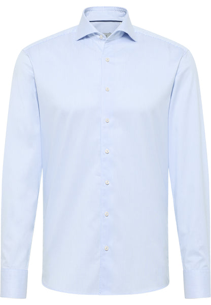 ETERNA LANGARM HEMD SLIM FIT GESTREIFT TWILL BLAU/WEISS