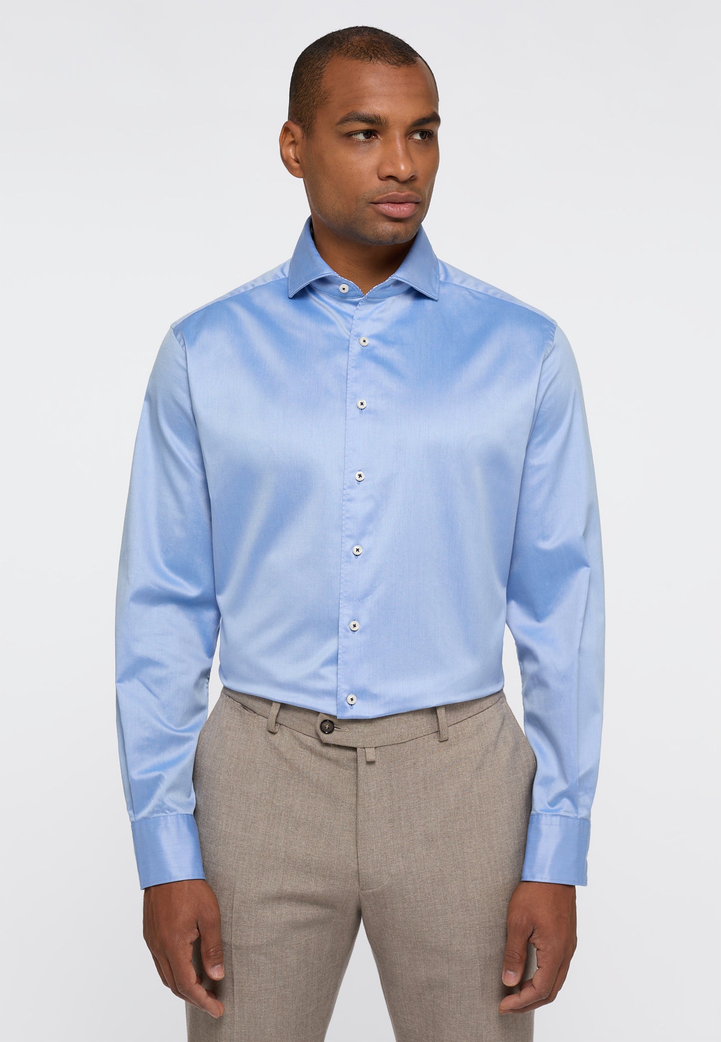 ETERNA LANGARM HEMD MODERN FIT SOFT LUXURY SHIRT HELLBLAU MIT PATCHUNG